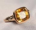 14kt Gold Citrine and Diamond Ring Manfredi
