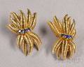 18kt Gold and Sapphire Earclips Tiffany  Co
