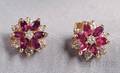 14kt Gold Ruby and Diamond Earstuds