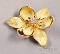 18kt Gold and Diamond Flower Brooch Tiffany  Co