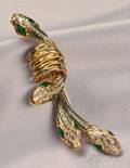 18kt Gold Enamel and Diamond Snake Brooch Zolotas