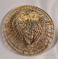 18kt Gold Enamel and Diamond Owl PendantBrooch