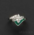 Platinum Emerald and Diamond Ring