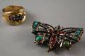 Two Gold Gemset Jewelry Items