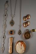 Small Group of Mostly Gold Jewelry Items