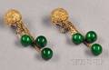 18kt Gold and Enamel Earpendants