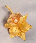 18kt Gold Orchid Brooch