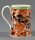 Mochaware Mug with Slipmarbled Decoration