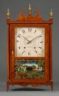 Mahogany Pillar and Scroll Clock