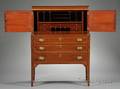 Federal Mahogany and Tiger Maple Inlaid Desk