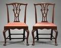Pair of Chippendale Carved Mahogany Side Chairs