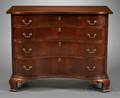 Chippendale Cherry and Cherry Veneer Oxbow Chest of Drawers