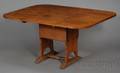 Pine and Oak Shoefoot Hutch Table