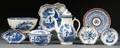 Eight Blue and White English Ceramic Table Items