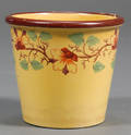 Small Yellow Glazed Earthenware Flower Pot