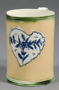 Heartdecorated Pearlware Mug