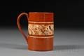 Red Earthenware Mochaware Mug