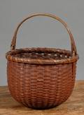 Redpainted Woven Splint Basket