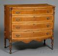 Federal Carved Cherry and Birdseye Maple Inlaid Chest of Four Drawers