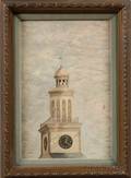 American School 19th Century Portrait of the Steeple at the First Unitarian Church Nantucket