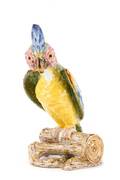 Continental Large Majolica Parrot Figurine 20th C