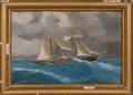 Antonio De Simone Italian 18511915 Steamer Yacht Xarifa Under Gray Skies