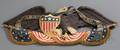 Painted Gilded and Carved Wood American Eagle Plaque