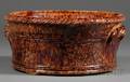 Large Rockingham Glazed Redware Basin