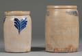 Two Cobaltdecorated Stoneware Jars