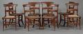 Set of Eight Classical Tiger Maple Dining Chairs