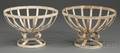 Pair of Whitepainted Sheet Iron Baskets