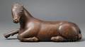 Folk Carved Recumbent Horse Figure