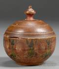 Paintdecorated Treen Sugar Bowl