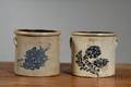 Two Cobaltdecorated Norton Stoneware Crocks
