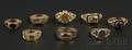 Eight Gold Mourning Rings