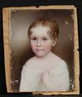 American School Portrait Miniature of a Child Wearing a White Gown