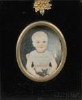 Portrait Miniature of a Blondhaired Child with a Kitten
