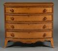 Federal Inlaid Cherry Bowfront Chest of Four Drawers
