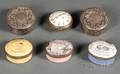 Six Enamel Decorated Patch Boxes