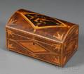Inlaid Burl Veneered Trinket Box