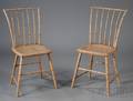 Pair of Paintdecorated Bambooturned Windsor Side Chairs