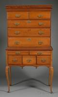 Queen Anne Carved Cherry High Chest of Drawers
