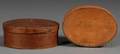 Two Oval Lappedseam Covered Boxes