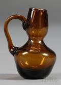 Early Brown Blown Glass Vinegar Bottle