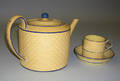 Caneware Teapot Can and Saucer