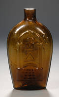 Amber MasonicEagle Glass Flask