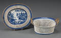 Imperial Nanking Porcelain Reticulated Fruit Basket and Underplate