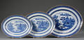 Three Graduating Oval Imperial Nanking Porcelain Platters