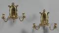 Pair of Brass Threearm Wall Sconces