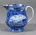 Historic Transferdecorated Staffordshire Landing of LaFayette Pitcher